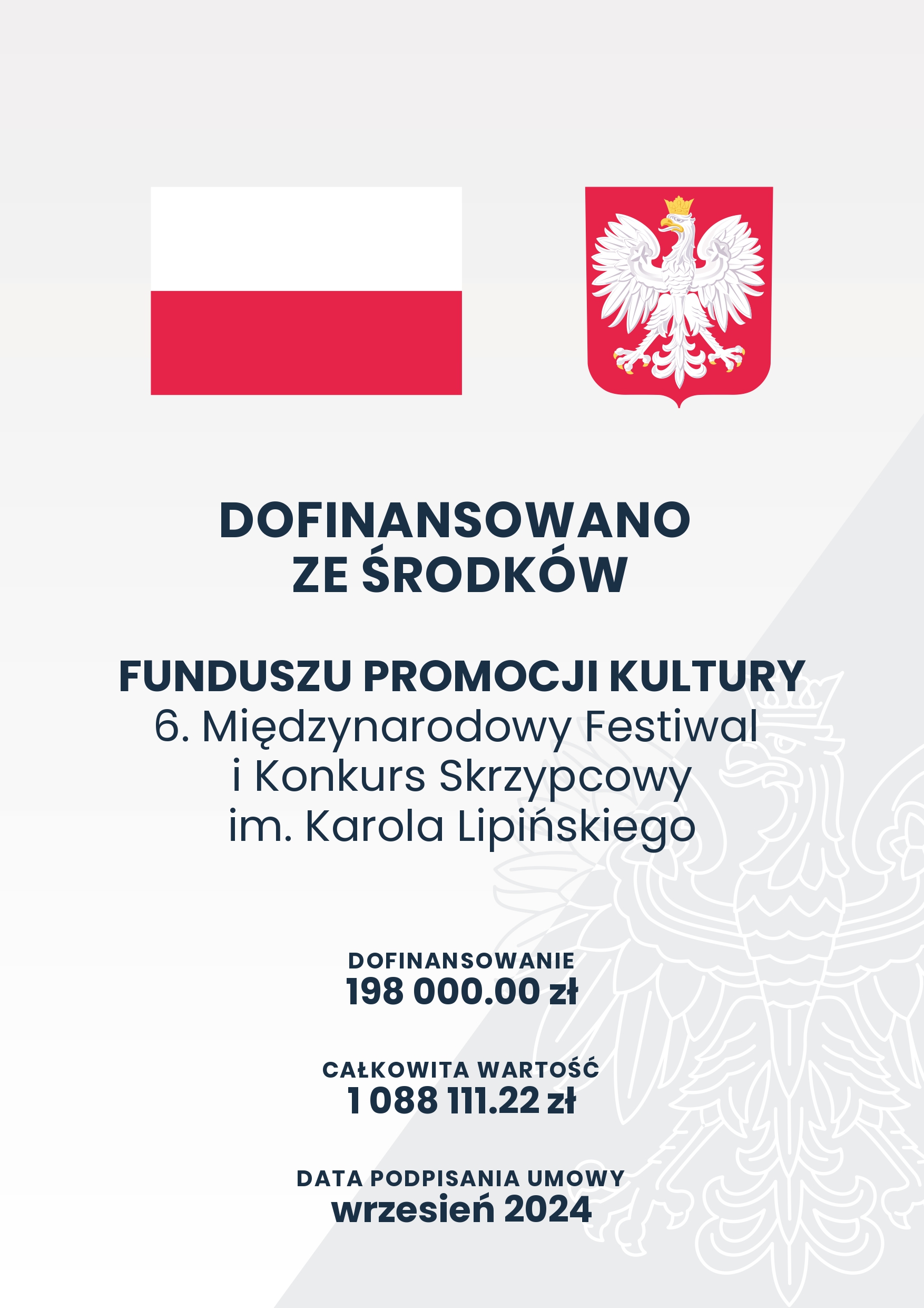 Dofinansowano ze środków Funduszu Promocji Kultury